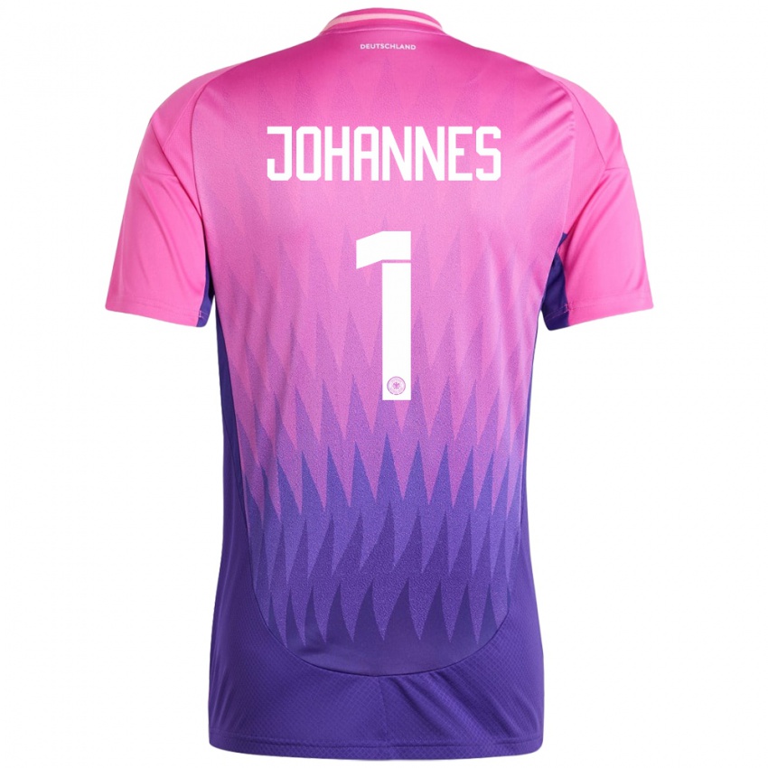 Niño Camiseta Alemania Stina Johannes #1 Rosado Morado 2ª Equipación 24-26 La Camisa
