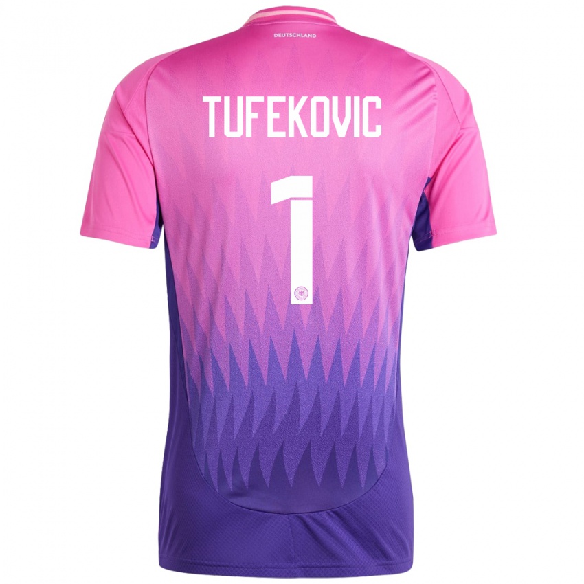 Niño Camiseta Alemania Martina Tufekovic #1 Rosado Morado 2ª Equipación 24-26 La Camisa