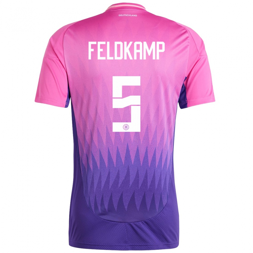 Niño Camiseta Alemania Jana Feldkamp #5 Rosado Morado 2ª Equipación 24-26 La Camisa