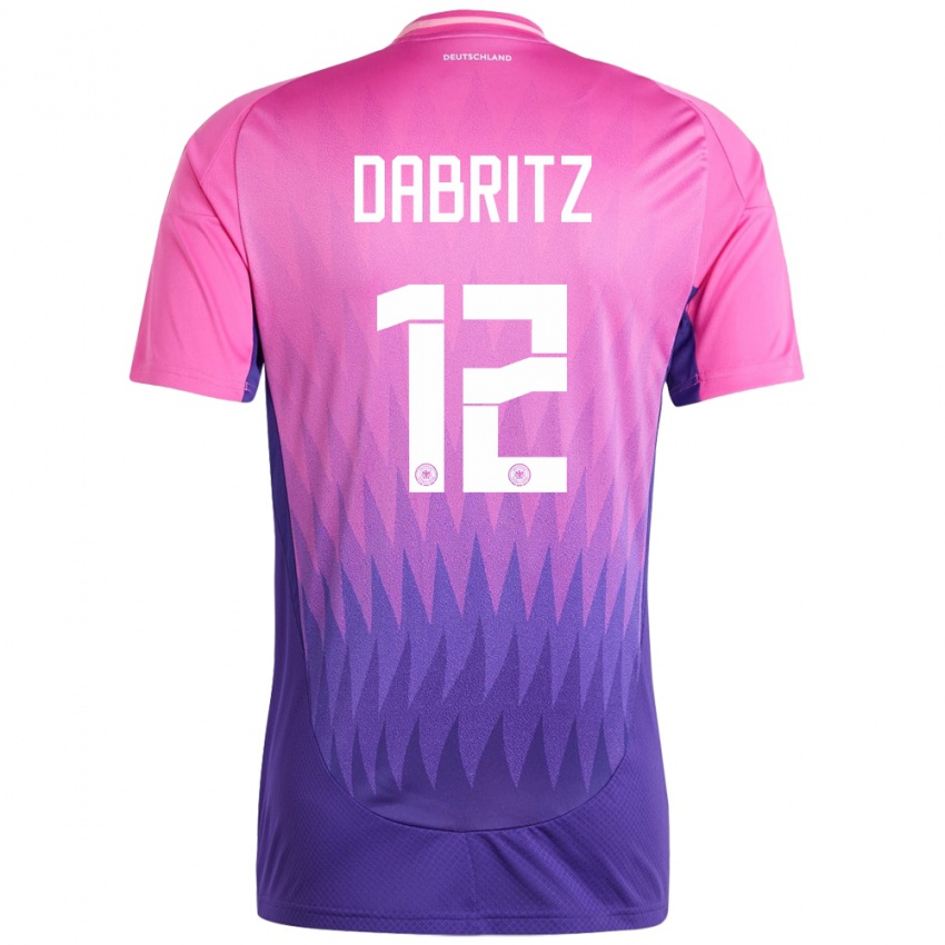 Niño Camiseta Alemania Sara Dabritz #12 Rosado Morado 2ª Equipación 24-26 La Camisa