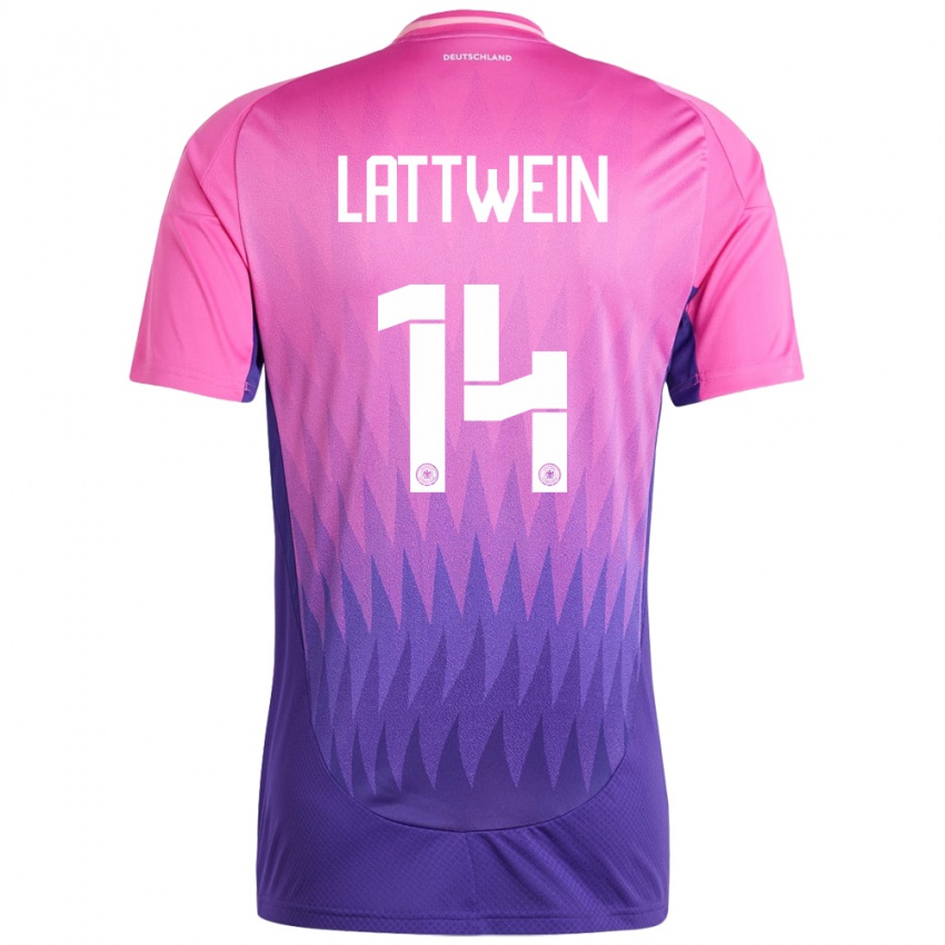 Niño Camiseta Alemania Lena Lattwein #14 Rosado Morado 2ª Equipación 24-26 La Camisa