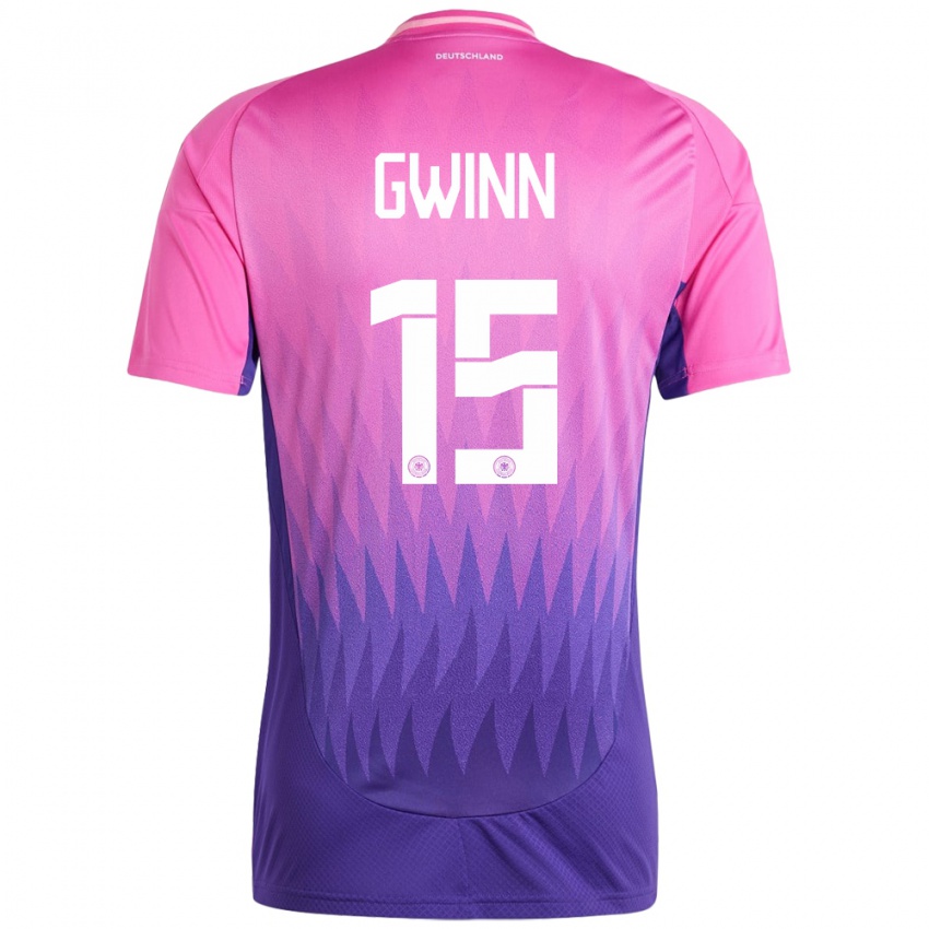 Niño Camiseta Alemania Giulia Gwinn #15 Rosado Morado 2ª Equipación 24-26 La Camisa