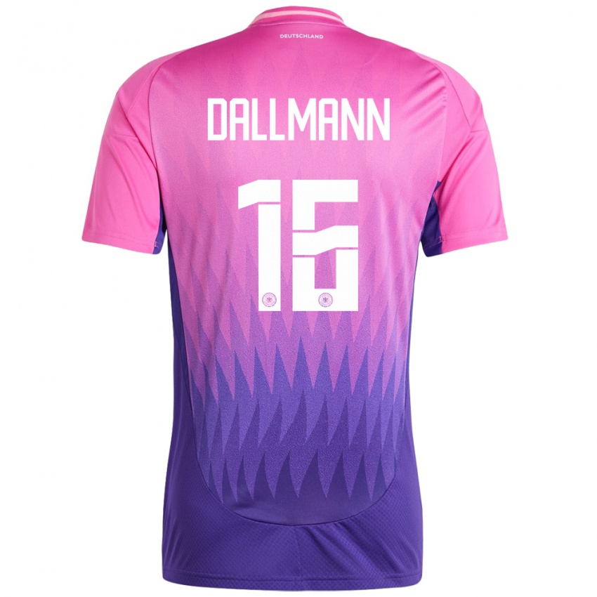Niño Camiseta Alemania Linda Dallmann #16 Rosado Morado 2ª Equipación 24-26 La Camisa