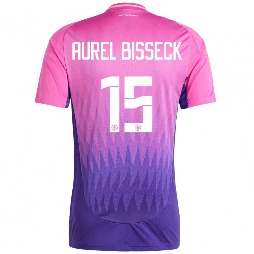 Niño Camiseta Alemania Yann Aurel Bisseck #15 Rosado Morado 2ª Equipación 24-26 La Camisa