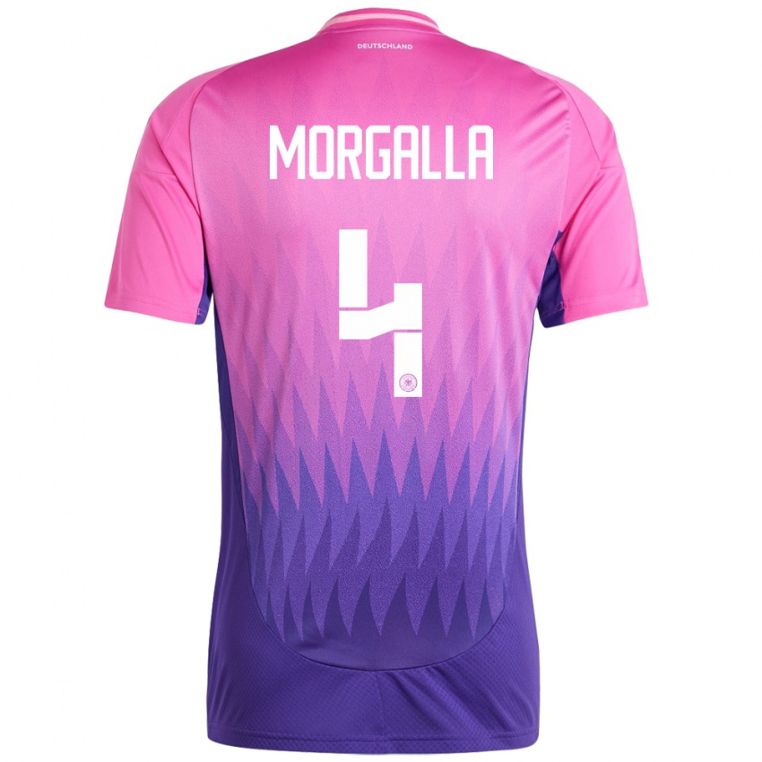 Niño Camiseta Alemania Leandro Morgalla #4 Rosado Morado 2ª Equipación 24-26 La Camisa