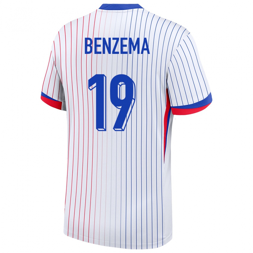 Niño Camiseta Francia Karim Benzema #19 Blanco 2ª Equipación 24-26 La Camisa