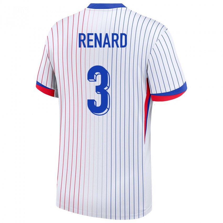 Niño Camiseta Francia Wendie Renard #3 Blanco 2ª Equipación 24-26 La Camisa