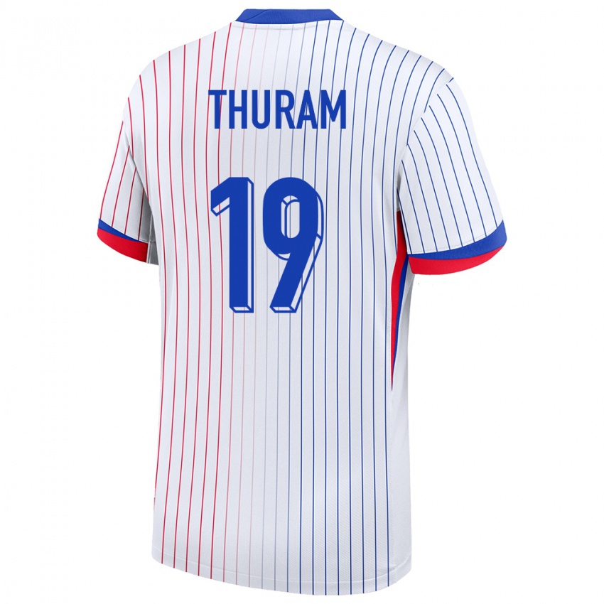 Niño Camiseta Francia Khephren Thuram #19 Blanco 2ª Equipación 24-26 La Camisa