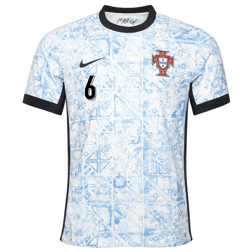 Niño Camiseta Portugal Dario Essugo #6 Crema Azul 2ª Equipación 24-26 La Camisa