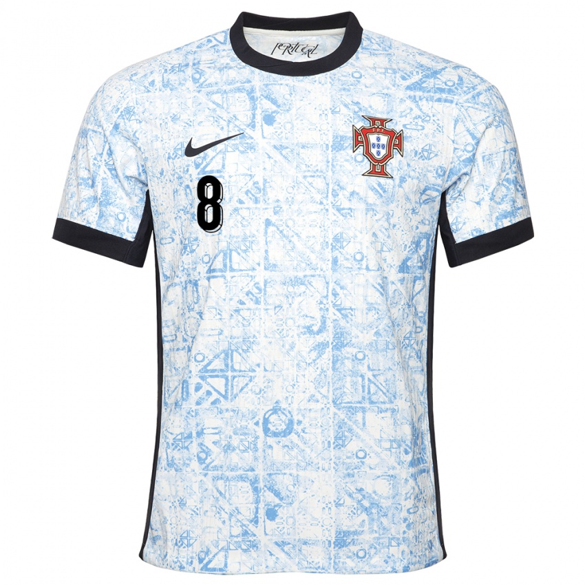 Niño Camiseta Portugal Paulo Bernardo #8 Crema Azul 2ª Equipación 24-26 La Camisa