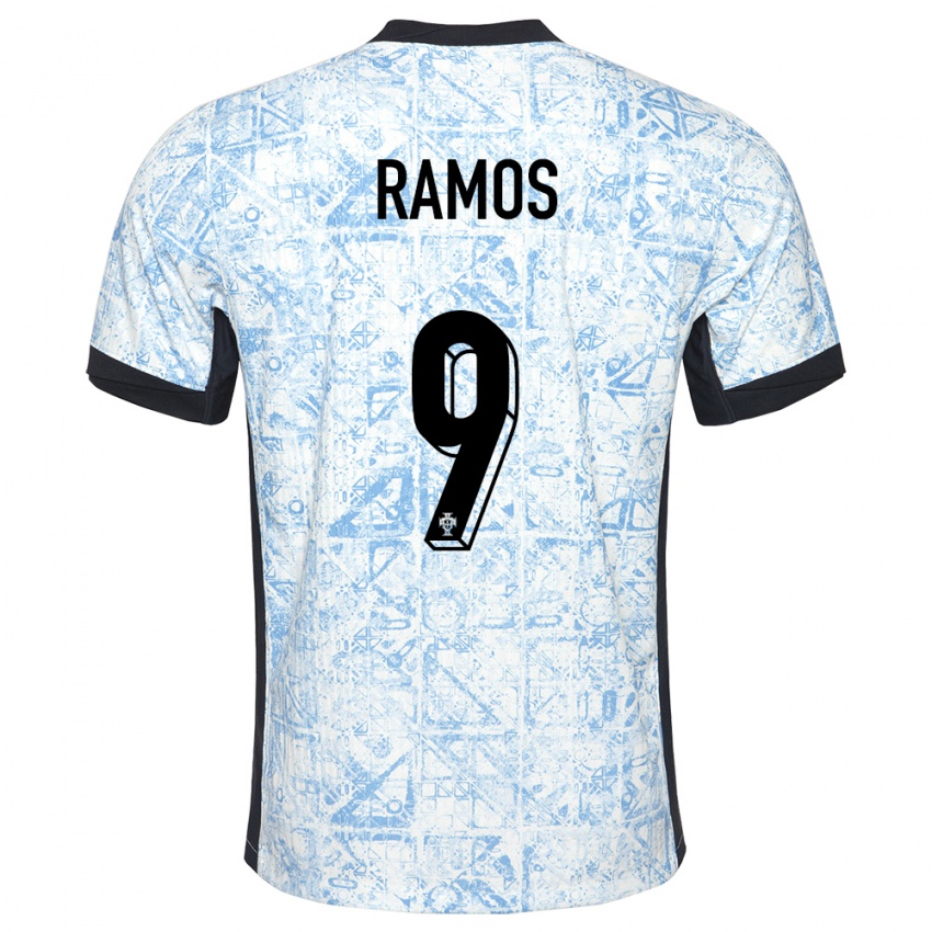 Niño Camiseta Portugal Goncalo Ramos #9 Crema Azul 2ª Equipación 24-26 La Camisa