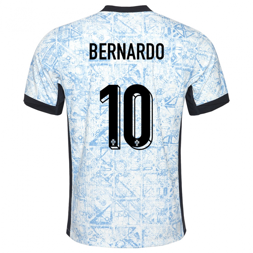 Niño Camiseta Portugal Bernardo Silva #10 Crema Azul 2ª Equipación 24-26 La Camisa