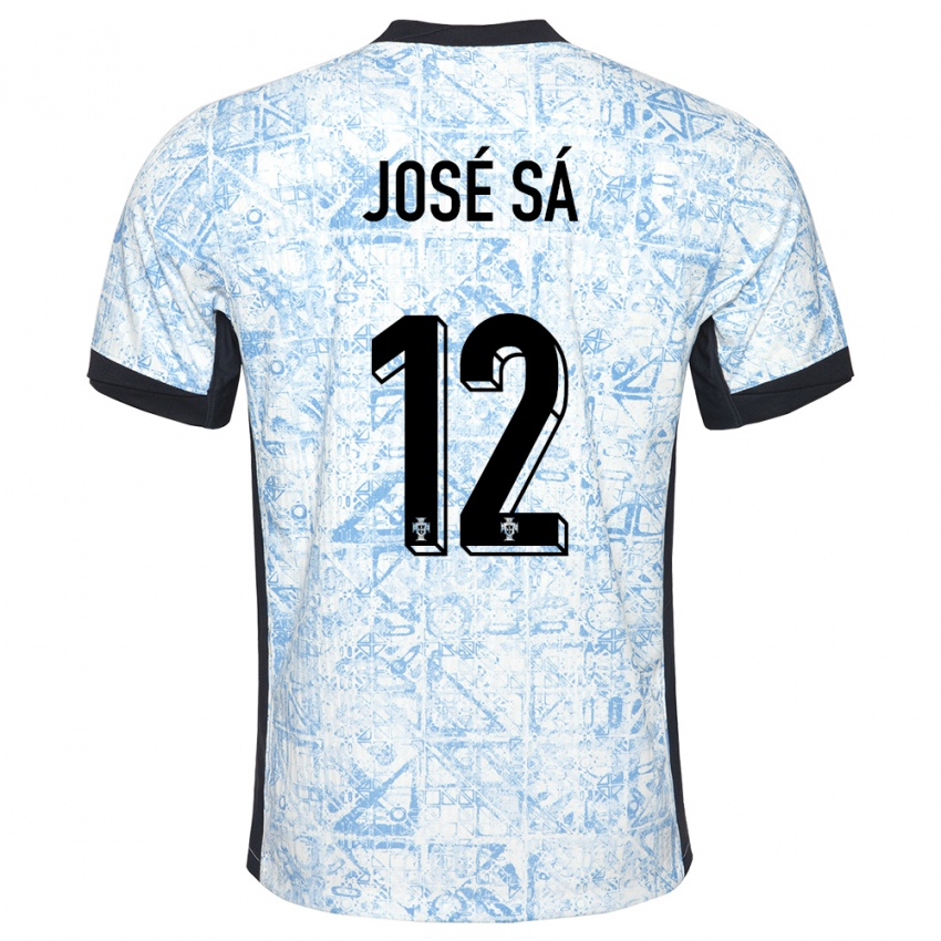 Niño Camiseta Portugal Jose Sa #12 Crema Azul 2ª Equipación 24-26 La Camisa