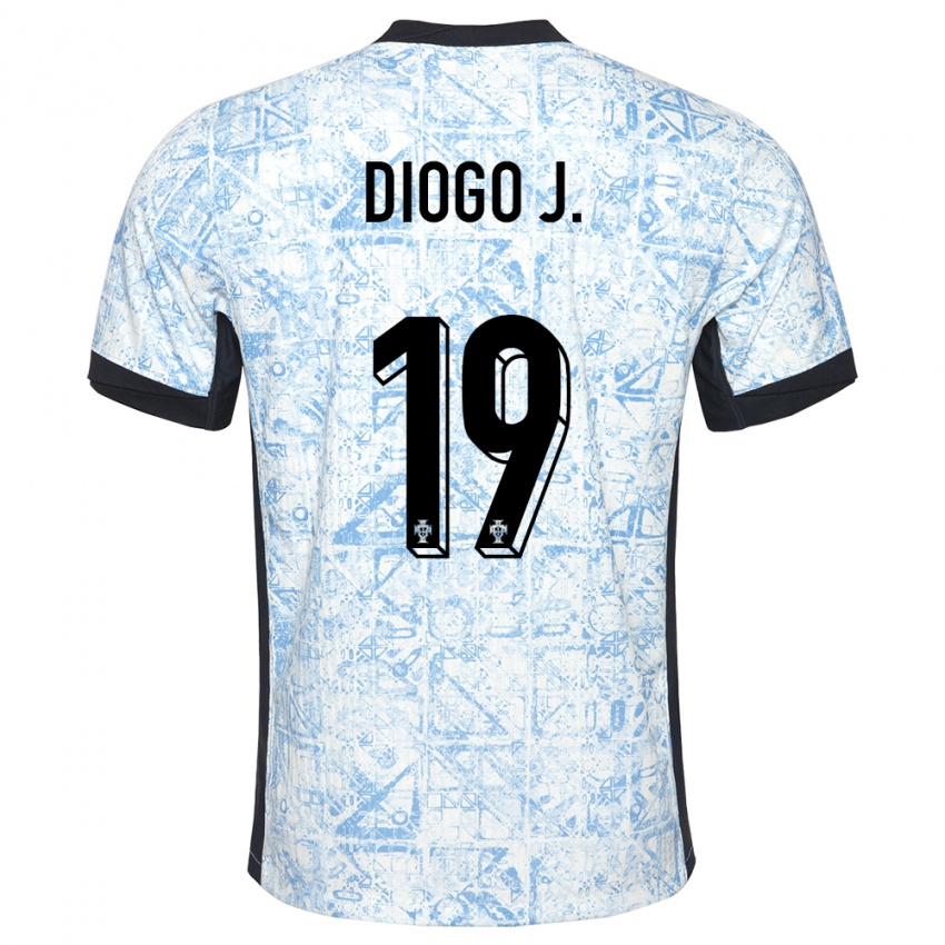 Niño Camiseta Portugal Diogo Jota #19 Crema Azul 2ª Equipación 24-26 La Camisa