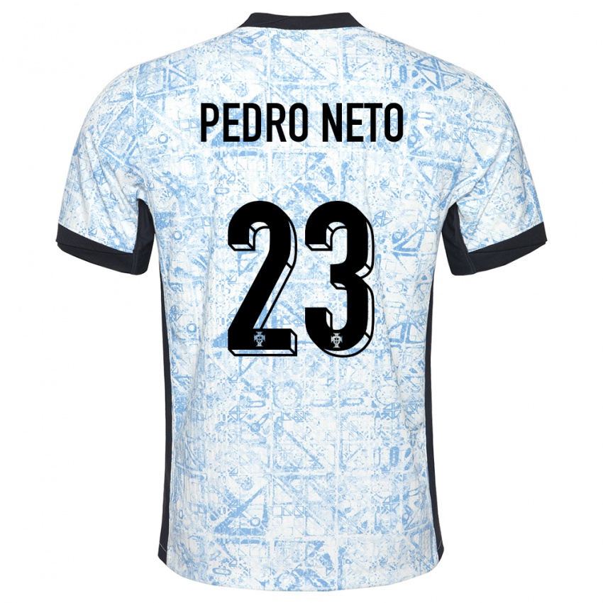 Niño Camiseta Portugal Pedro Neto #23 Crema Azul 2ª Equipación 24-26 La Camisa