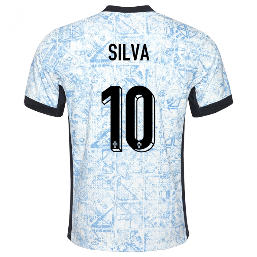 Niño Camiseta Portugal Jessica Silva #10 Crema Azul 2ª Equipación 24-26 La Camisa