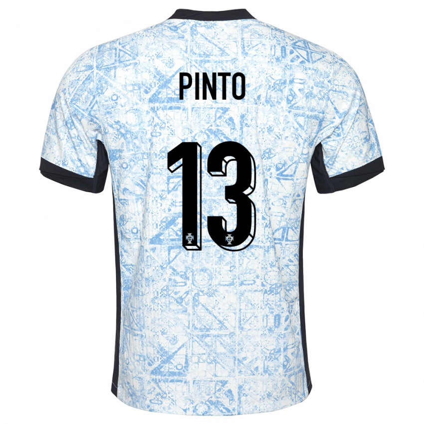 Niño Camiseta Portugal Fatima Pinto #13 Crema Azul 2ª Equipación 24-26 La Camisa