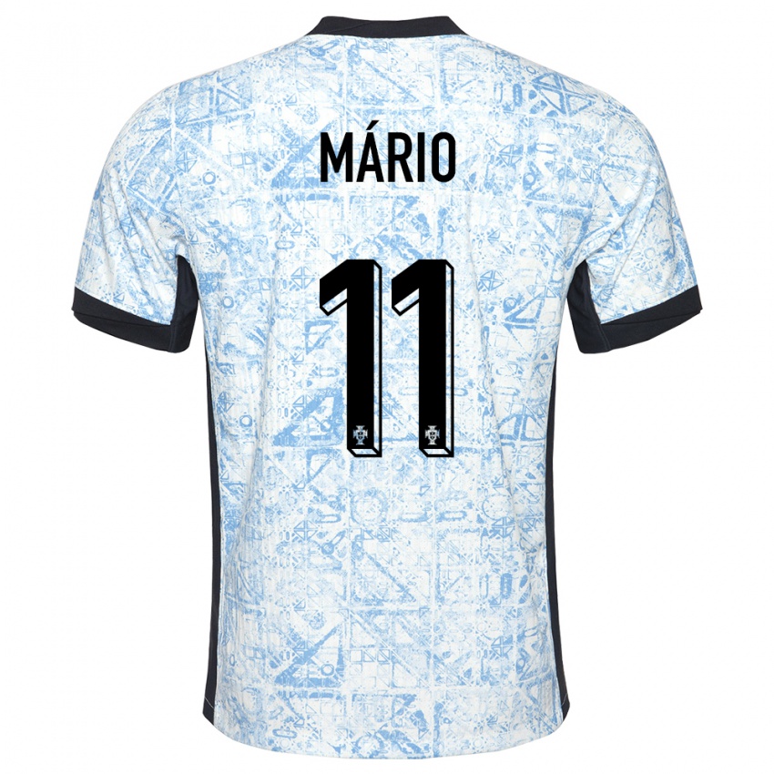 Niño Camiseta Portugal Joao Mario #11 Crema Azul 2ª Equipación 24-26 La Camisa