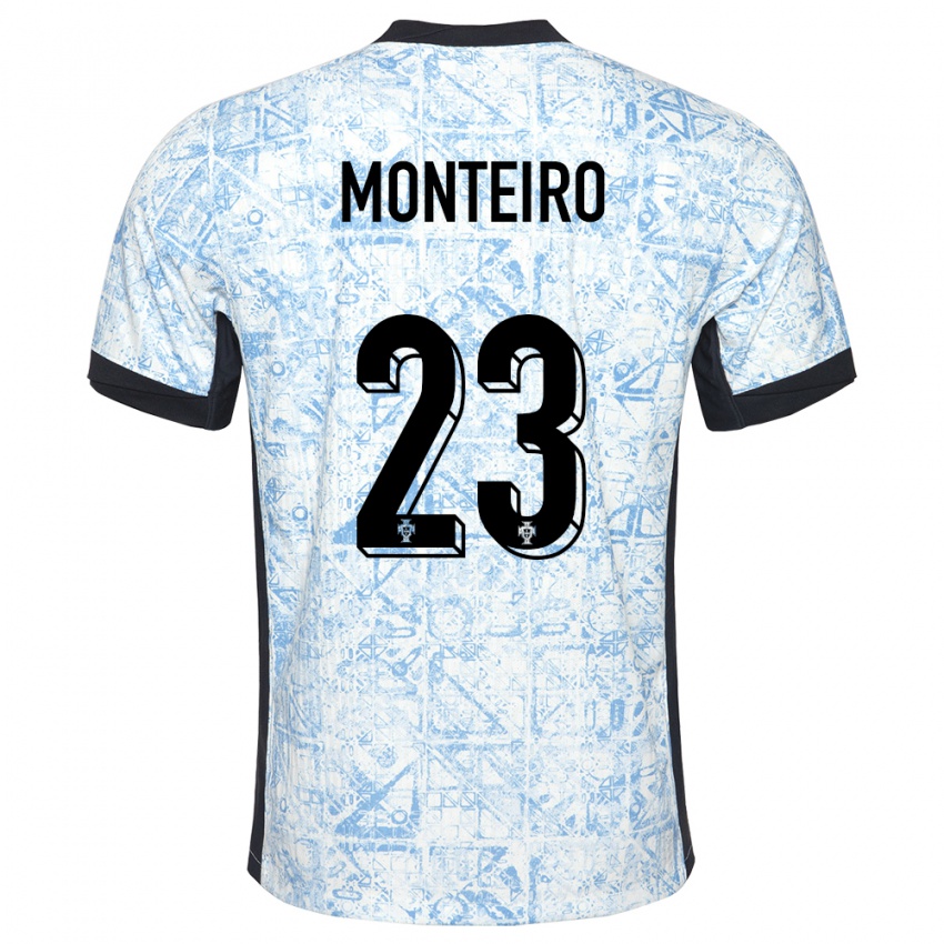 Niño Camiseta Portugal David Monteiro #23 Crema Azul 2ª Equipación 24-26 La Camisa