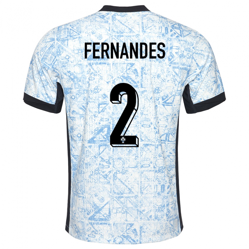 Niño Camiseta Portugal Martim Fernandes #2 Crema Azul 2ª Equipación 24-26 La Camisa