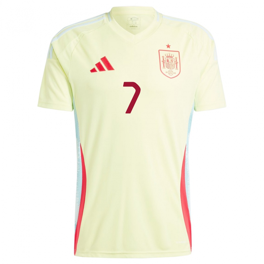 Niño Camiseta España Fabio Blanco #7 Amarillo 2ª Equipación 24-26 La Camisa