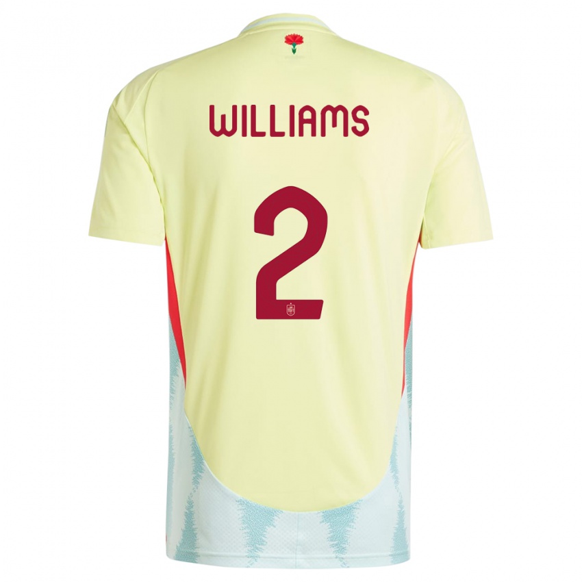 Niño Camiseta España Nico Williams #2 Amarillo 2ª Equipación 24-26 La Camisa
