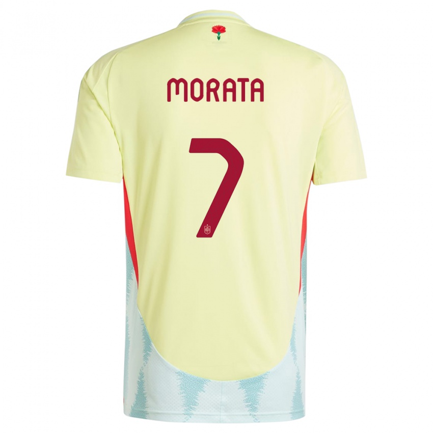 Niño Camiseta España Alvaro Morata #7 Amarillo 2ª Equipación 24-26 La Camisa