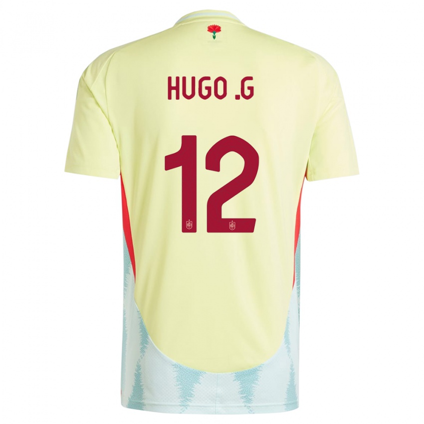 Niño Camiseta España Hugo Guillamon #12 Amarillo 2ª Equipación 24-26 La Camisa