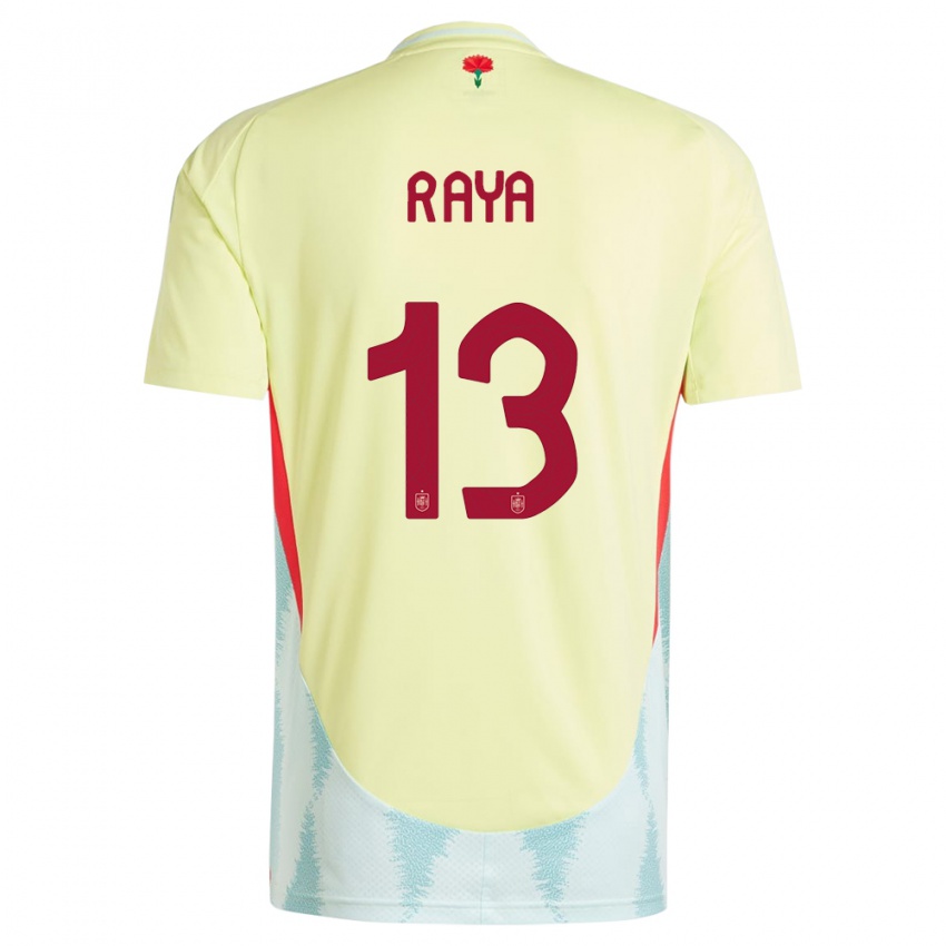 Niño Camiseta España David Raya #13 Amarillo 2ª Equipación 24-26 La Camisa