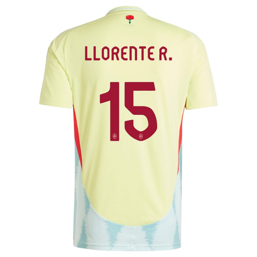 Niño Camiseta España Diego Llorente #15 Amarillo 2ª Equipación 24-26 La Camisa
