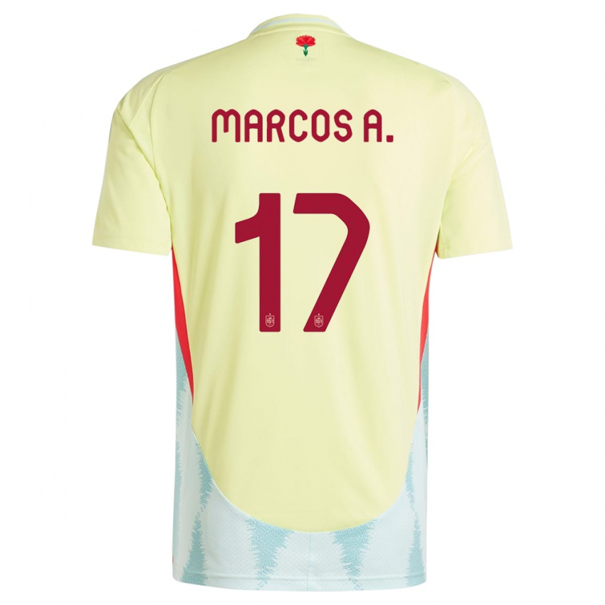 Niño Camiseta España Marcos Alonso #17 Amarillo 2ª Equipación 24-26 La Camisa