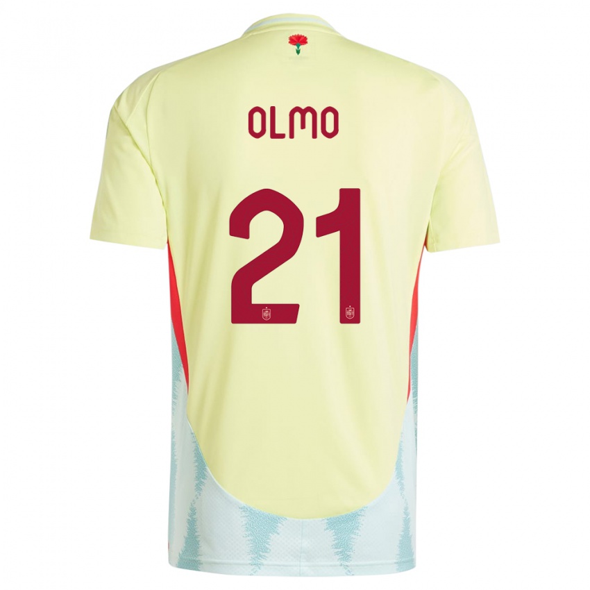 Niño Camiseta España Dani Olmo #21 Amarillo 2ª Equipación 24-26 La Camisa