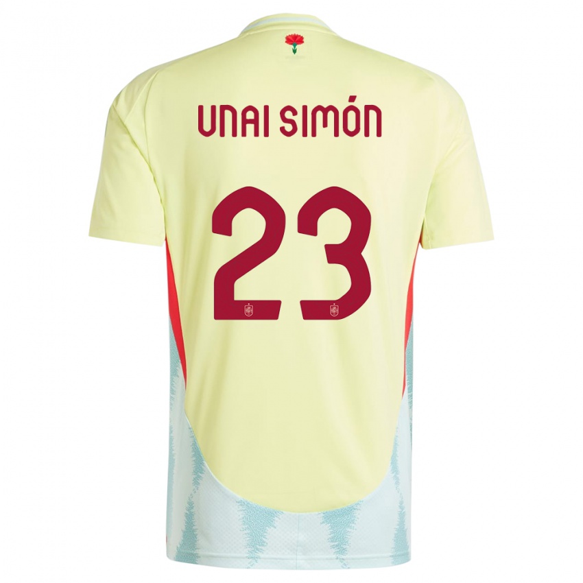 Niño Camiseta España Unai Simon #23 Amarillo 2ª Equipación 24-26 La Camisa