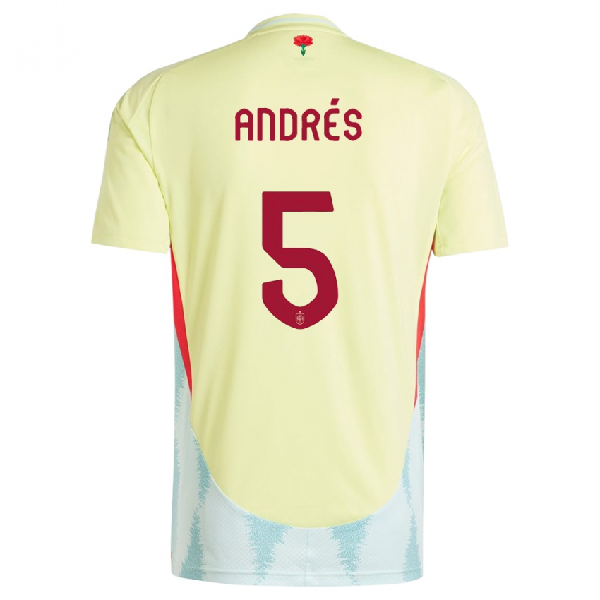 Niño Camiseta España Ivana Andres #5 Amarillo 2ª Equipación 24-26 La Camisa