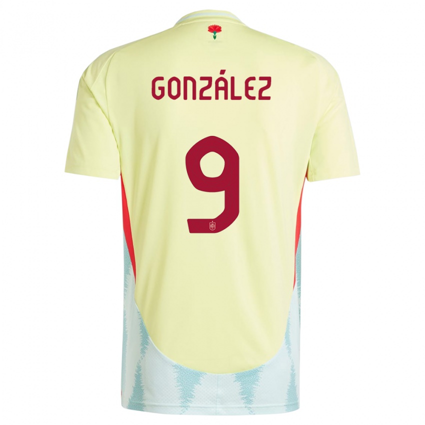 Niño Camiseta España Esther Gonzalez #9 Amarillo 2ª Equipación 24-26 La Camisa