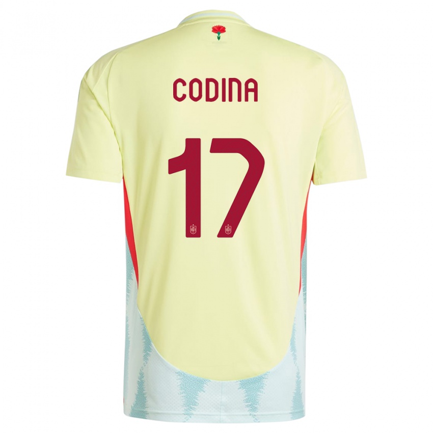 Niño Camiseta España Laia Codina #17 Amarillo 2ª Equipación 24-26 La Camisa