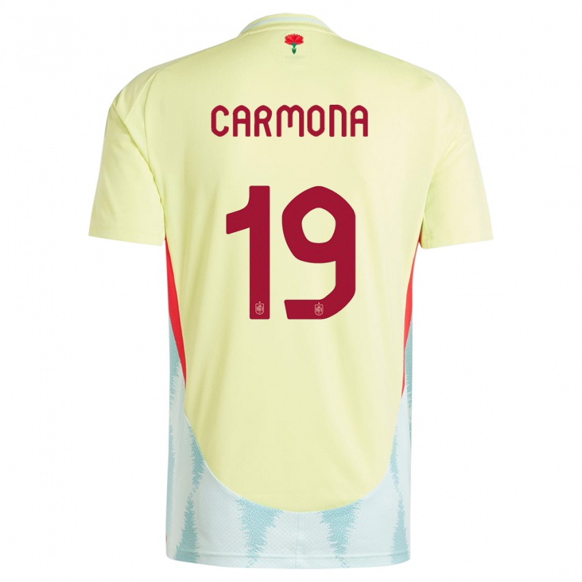 Niño Camiseta España Olga Carmona #19 Amarillo 2ª Equipación 24-26 La Camisa