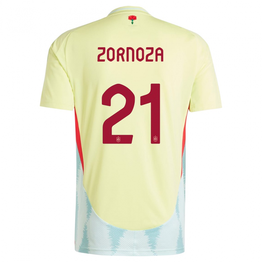 Niño Camiseta España Claudia Zornoza #21 Amarillo 2ª Equipación 24-26 La Camisa