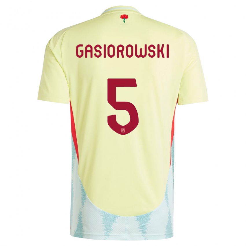 Niño Camiseta España Yarek Gasiorowski #5 Amarillo 2ª Equipación 24-26 La Camisa