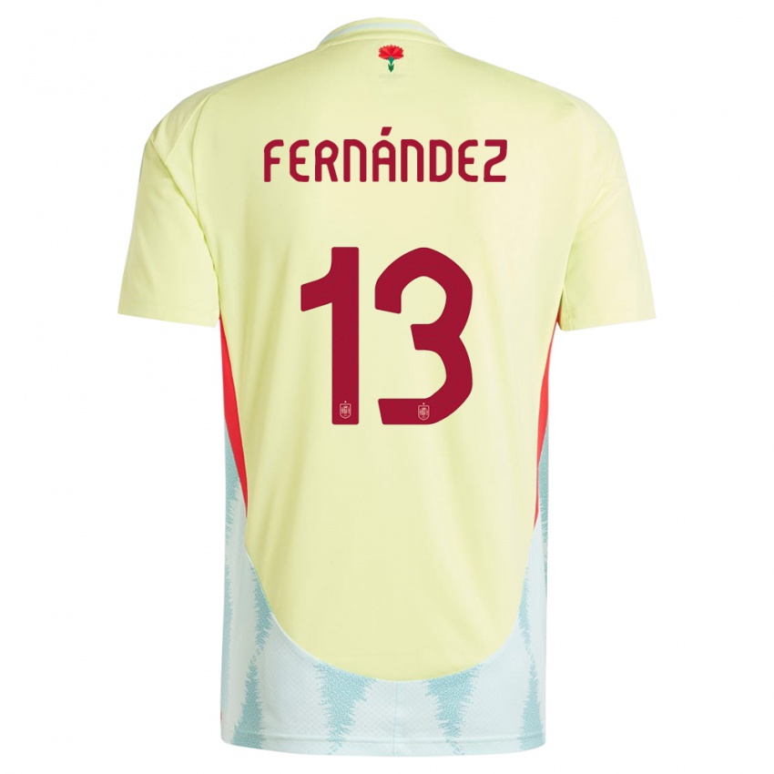 Niño Camiseta España Cesar Fernandez #13 Amarillo 2ª Equipación 24-26 La Camisa