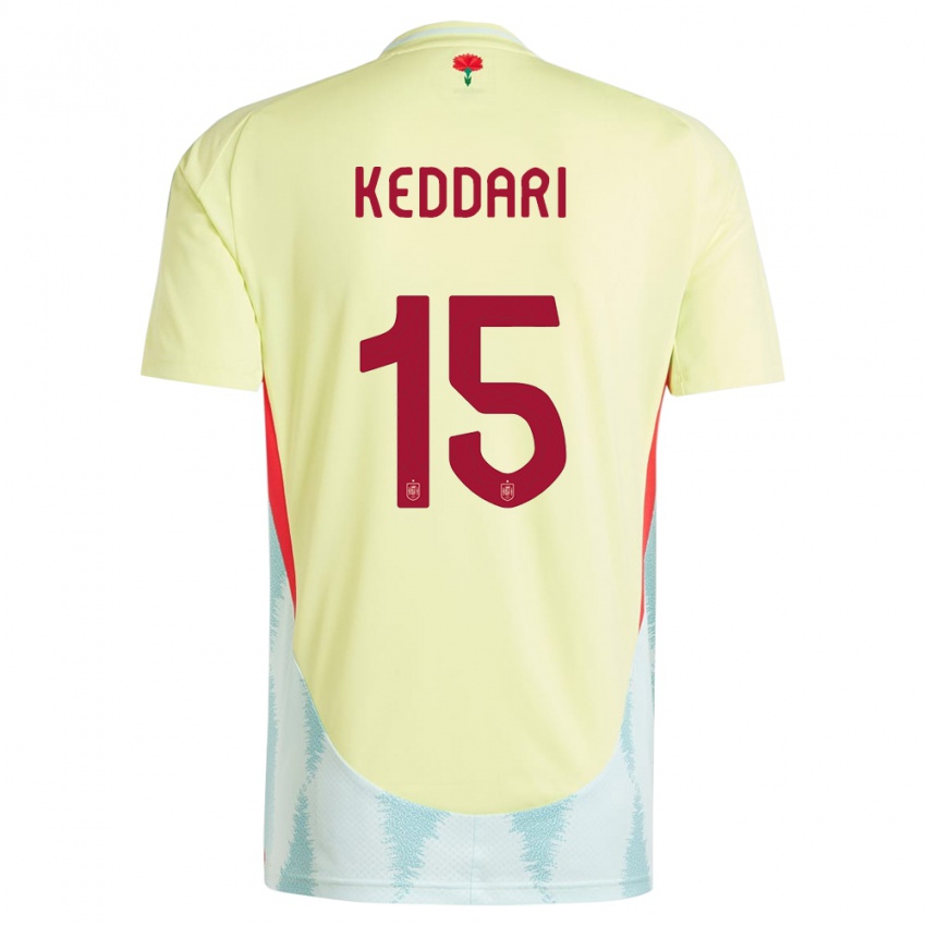 Niño Camiseta España Wassim Keddari #15 Amarillo 2ª Equipación 24-26 La Camisa