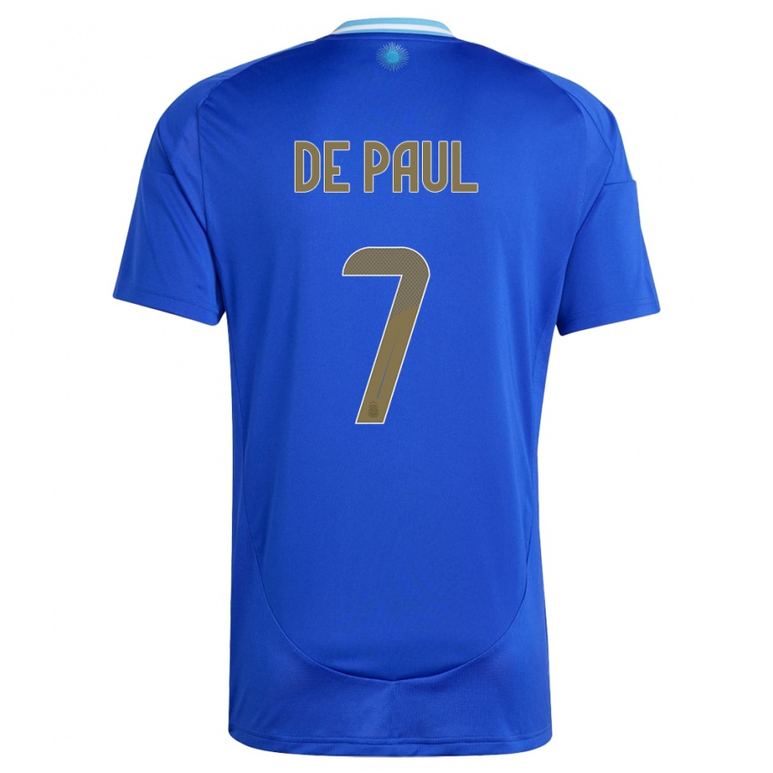 Niño Camiseta Argentina Rodrigo De Paul #7 Azul 2ª Equipación 24-26 La Camisa