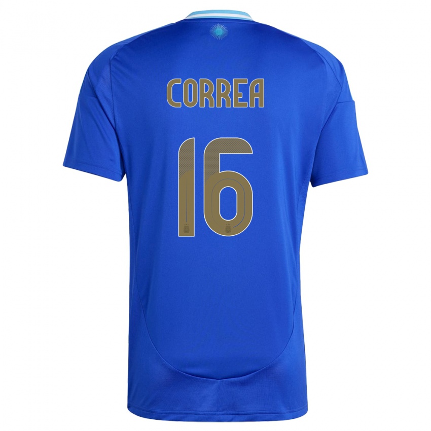 Niño Camiseta Argentina Angel Correa #16 Azul 2ª Equipación 24-26 La Camisa
