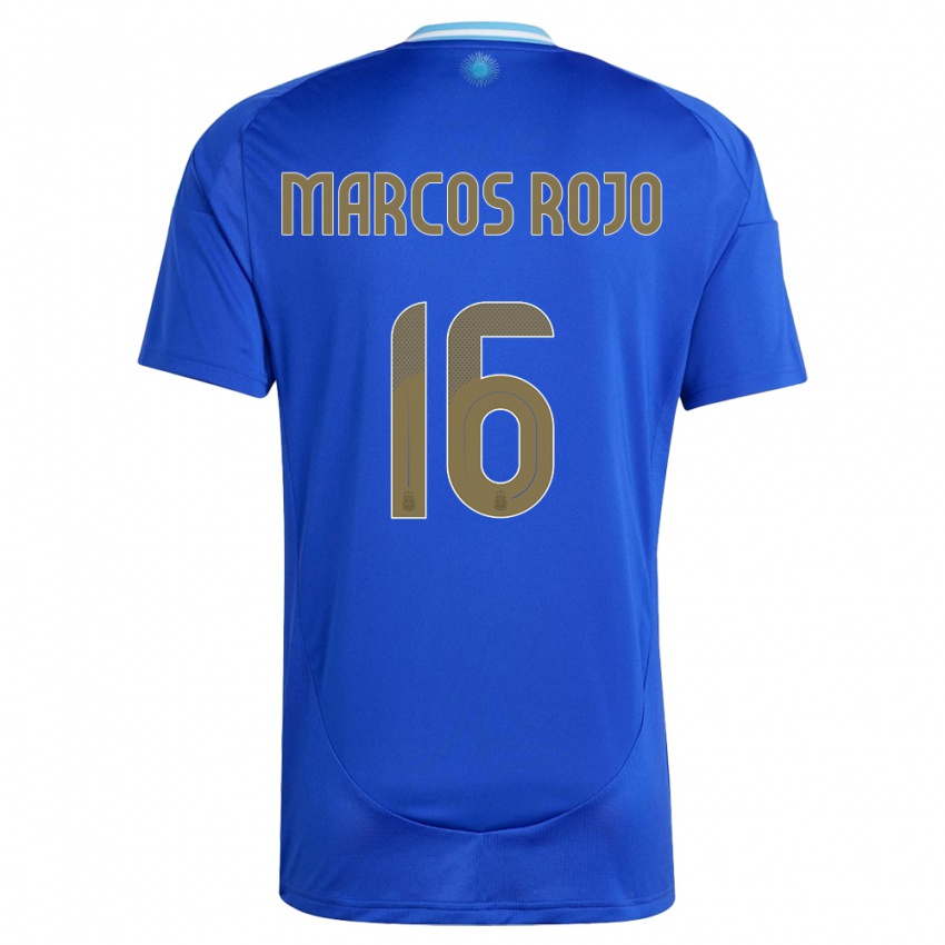 Niño Camiseta Argentina Marcos Rojo #16 Azul 2ª Equipación 24-26 La Camisa