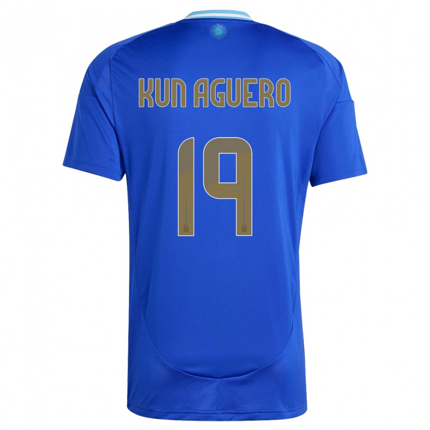 Niño Camiseta Argentina Sergio Aguero #19 Azul 2ª Equipación 24-26 La Camisa