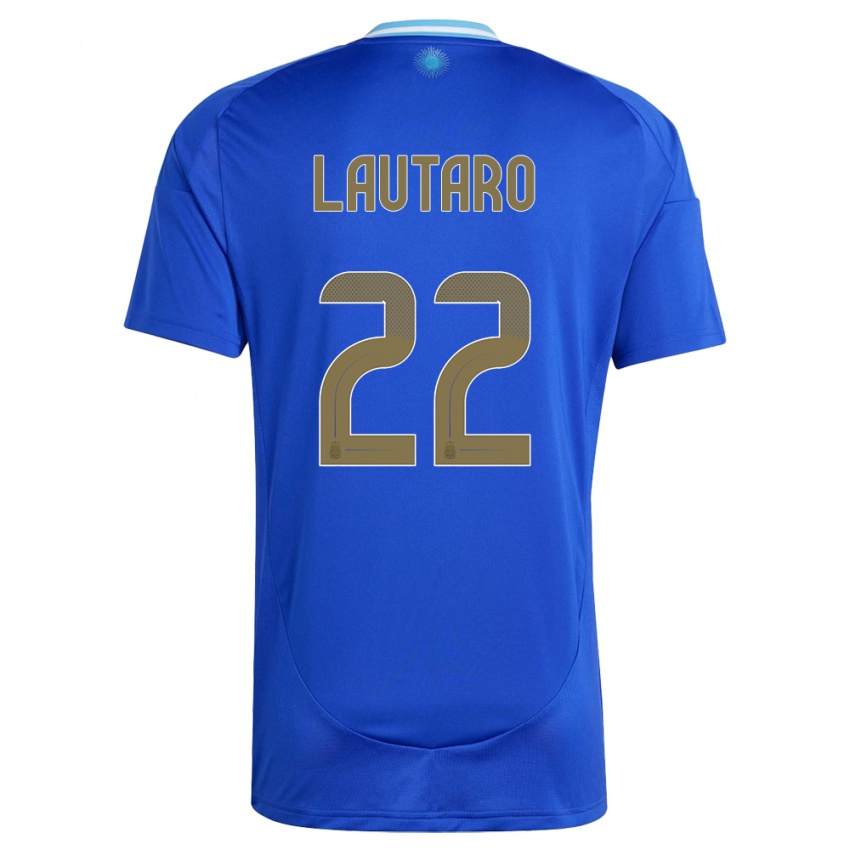 Niño Camiseta Argentina Lautaro Martinez #22 Azul 2ª Equipación 24-26 La Camisa