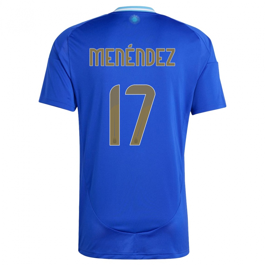 Niño Camiseta Argentina Milagros Menendez #17 Azul 2ª Equipación 24-26 La Camisa