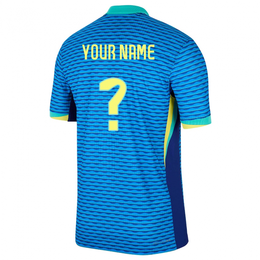 Niño Camiseta Brasil Su Nombre #0 Azul 2ª Equipación 24-26 La Camisa