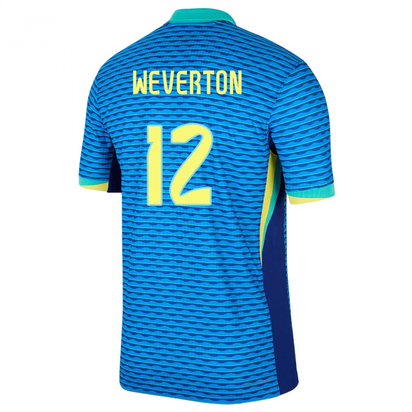 Niño Camiseta Brasil Weverton #12 Azul 2ª Equipación 24-26 La Camisa