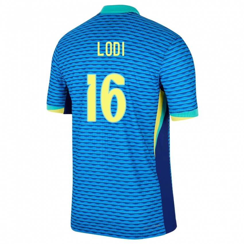 Niño Camiseta Brasil Renan Lodi #16 Azul 2ª Equipación 24-26 La Camisa